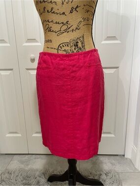 MaxMara Pink Linen Blend Straight Skirt Sz 4
